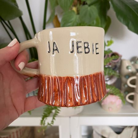 Kubek „JA JEBIE” – ryflowany dół, rudy - 250 ml