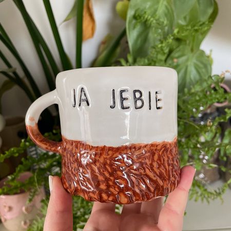 Kubek „Ja Jebię” - lekko zdarte dno