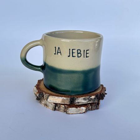 Kubek „JA JEBIE” — zielony - 350 ml