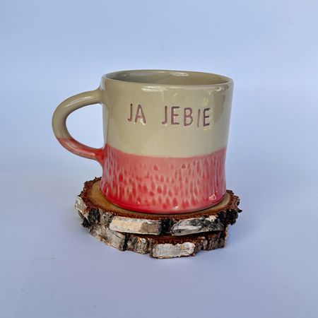 Kubek „JA JEBIE” — różowy - 350 ml