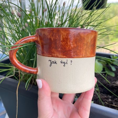 Kubek ceramiczny „Jak żyć?”